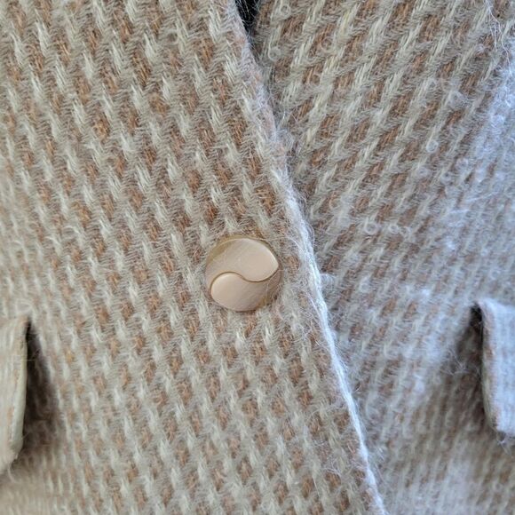 Paul Alexander Wool Cream and Brown Blazer Cardigan Size 8 - Picture 4 of 9